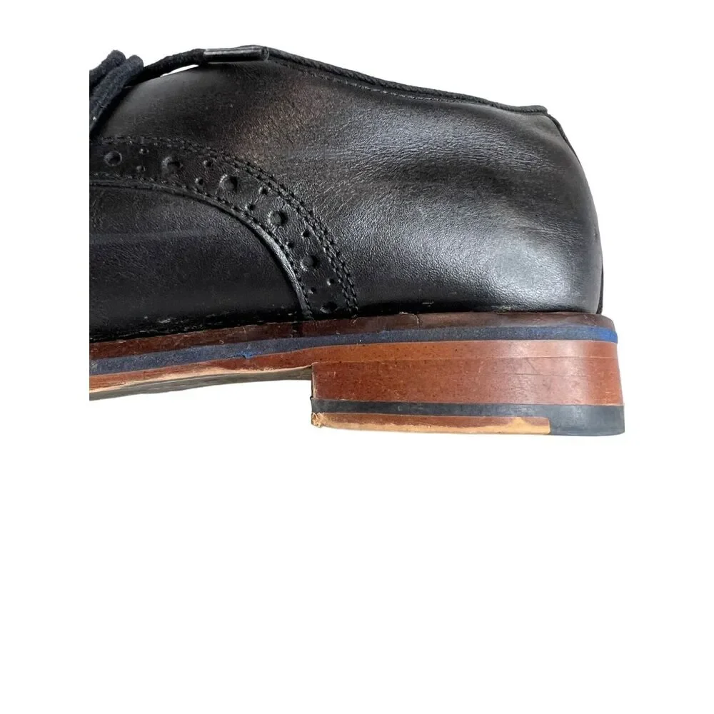 Johnston & Murphy Mens Black Leather Lace-Up Oxford‎ Dress Shoes Sz 8 Dress Work
